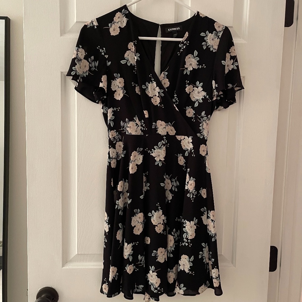 Black dress with flowers